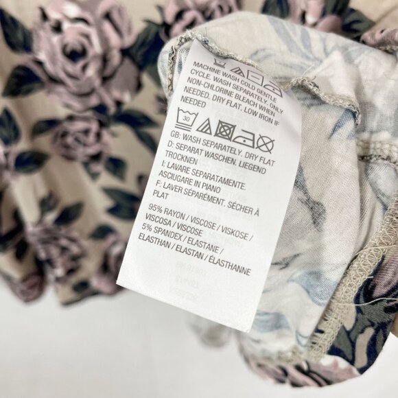 LOGO Lori Goldstein Rose Floral Long Sleeve Shirt Jersey Knit - Size 2X - Picture 4 of 6